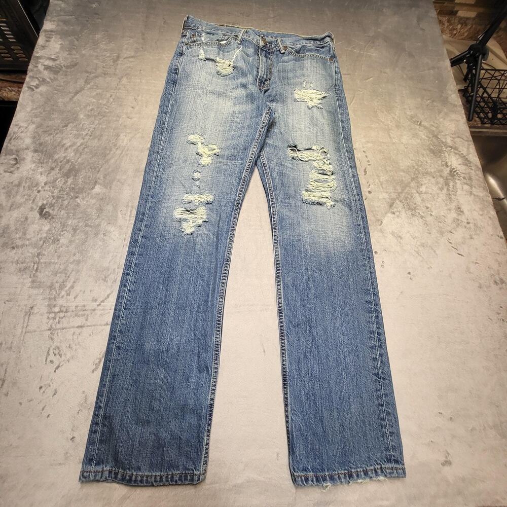 Levi's Men's Straight Jeans - Distressed Blue